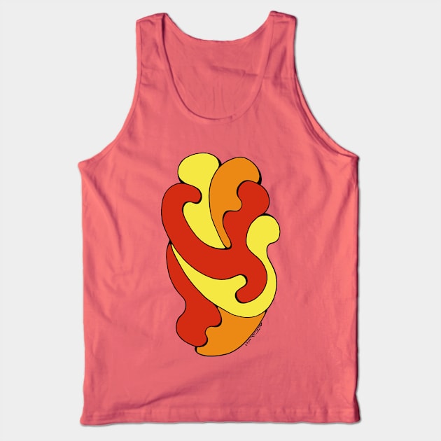 Embracing Curves (Yellow, Red, Orange) Tank Top by AzureLionProductions